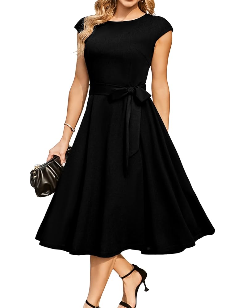 DRESSTELLS Women's Cocktail Dresses- Black